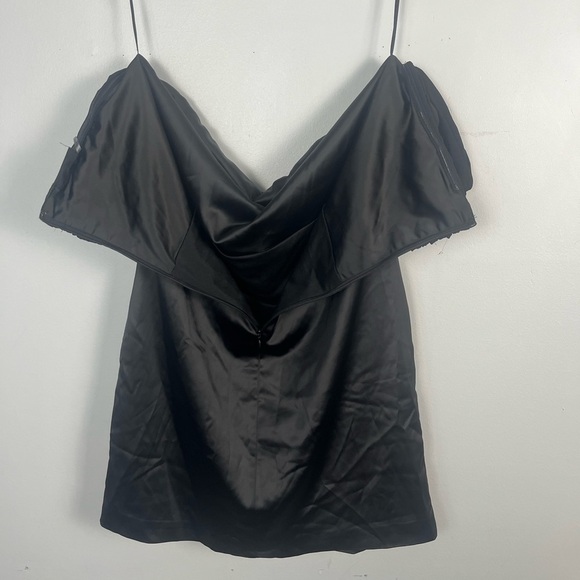Vici black off shoulder satin mini dress size extra large - Picture 8 of 8